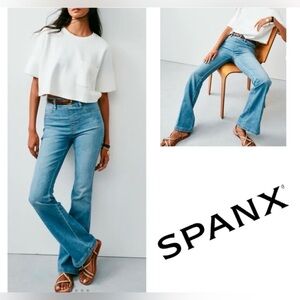 Spanx Pull-On High Rise Flare Jeans Womens 1X